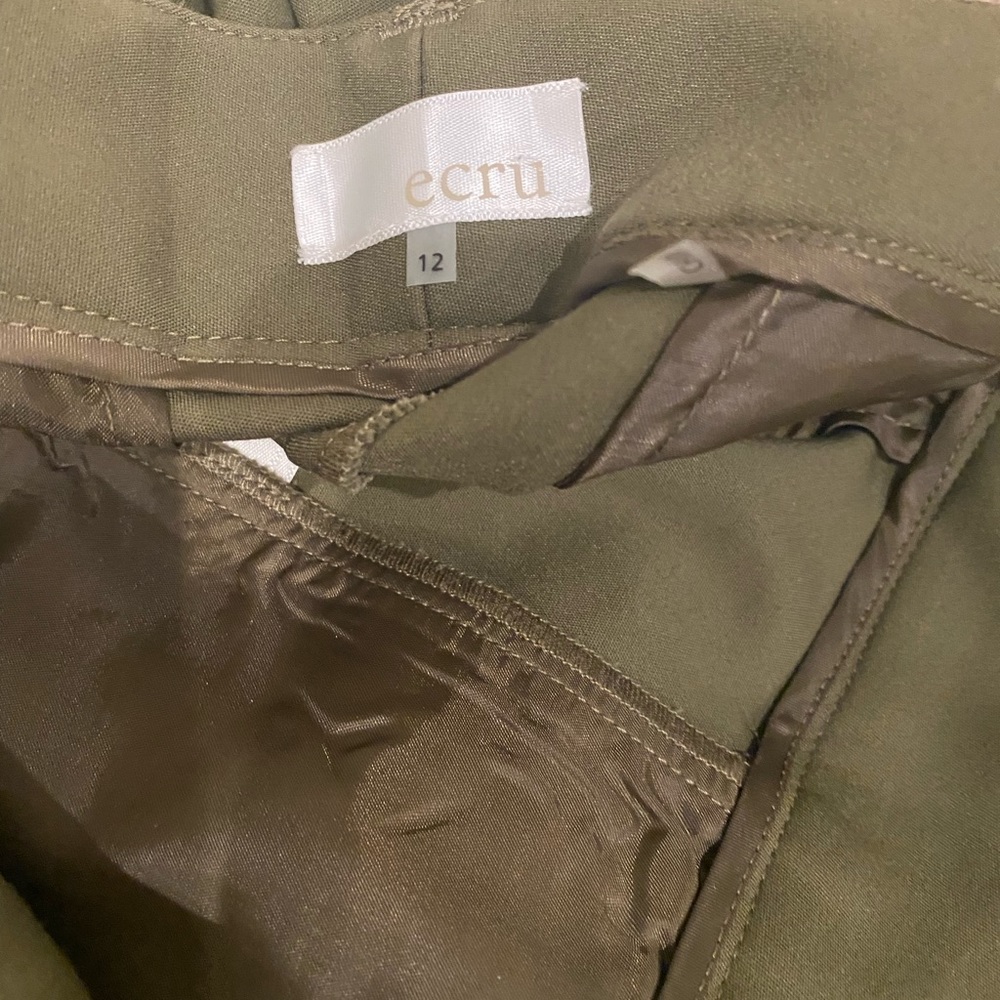 Ecru olive pants - beautiful fabric